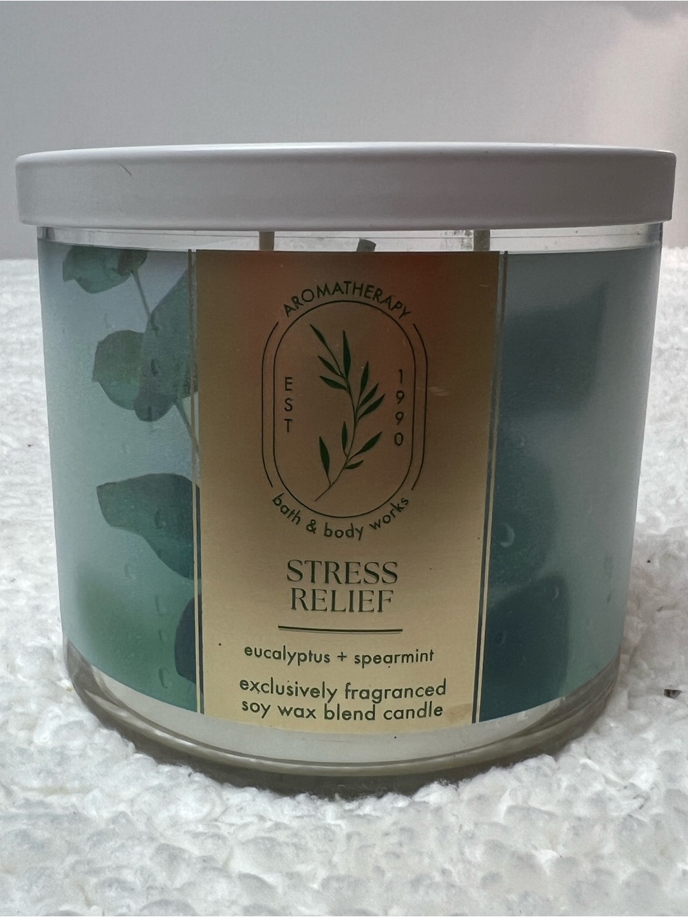 Bath Body Works "Eucalyptus Spearmint" Aromatherapy 3-Wick, Soy, 14.5 Oz. Candle